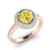 Yellow Sapphire Rose Gold Halo Engagement Ring Aura