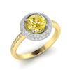Yellow Sapphire Yellow Gold Halo Engagement Ring Aura