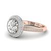 White Sapphire Rose Gold Halo Engagement Ring Aura