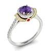 Amethyst White Gold Two Tone Engagement Ring Helen