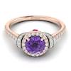 Amethyst Rose Gold Two Tone Engagement Ring Helen