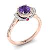 Amethyst Rose Gold Two Tone Engagement Ring Helen