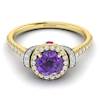 Amethyst Yellow Gold Two Tone Engagement Ring Helen