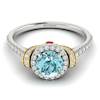 Aquamarine White Gold Two Tone Engagement Ring Helen