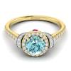 Aquamarine Yellow Gold Two Tone Engagement Ring Helen