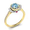 Aquamarine Yellow Gold Two Tone Engagement Ring Helen