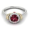 Garnet Ring White Gold Two Tone Helen