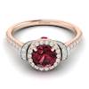 Garnet Ring Rose Gold Two Tone Helen