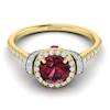 Garnet Ring Yellow Gold Two Tone Helen