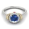 Blue Sapphire White Gold Two Tone Engagement Ring Helen