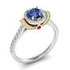 Blue Sapphire White Gold Two Tone Engagement Ring Helen