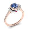 Blue Sapphire Rose Gold Two Tone Engagement Ring Helen