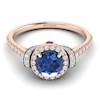 Blue Sapphire Rose Gold Two Tone Engagement Ring Helen