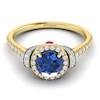 Blue Sapphire Yellow Gold Two Tone Engagement Ring Helen