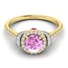 Pink Sapphire Yellow Gold Two Tone Engagement Ring Helen