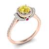 Yellow Sapphire Rose Gold Two Tone Engagement Ring Helen