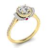 White Sapphire Yellow Gold Two Tone Engagement Ring Helen
