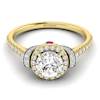 White Sapphire Yellow Gold Two Tone Engagement Ring Helen