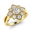 Diamond Yellow Gold Cluster Engagement Ring Madonna