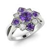 Amethyst White Gold Cluster Engagement Ring Madonna
