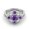Amethyst White Gold Cluster Engagement Ring Madonna