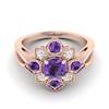 Amethyst Rose Gold Cluster Engagement Ring Madonna
