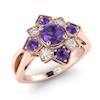 Amethyst Rose Gold Cluster Engagement Ring Madonna