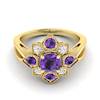 Amethyst Yellow Gold Cluster Engagement Ring Madonna