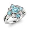 Aquamarine White Gold Cluster Engagement Ring Madonna