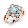 Aquamarine Rose Gold Cluster Engagement Ring Madonna