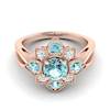 Aquamarine Rose Gold Cluster Engagement Ring Madonna