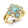 Aquamarine Yellow Gold Cluster Engagement Ring Madonna