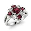 Garnet Ring White Gold Cluster Madonna