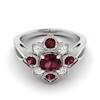 Garnet Ring White Gold Cluster Madonna