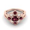 Garnet Ring Rose Gold Cluster Madonna