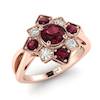 Garnet Ring Rose Gold Cluster Madonna