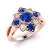 Blue Sapphire Rose Gold Cluster Engagement Ring Madonna