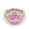 Pink Sapphire Rose Gold Cluster Engagement Ring Madonna