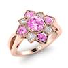 Pink Sapphire Rose Gold Cluster Engagement Ring Madonna