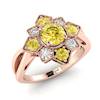Yellow Sapphire Rose Gold Cluster Engagement Ring Madonna