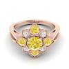 Yellow Sapphire Rose Gold Cluster Engagement Ring Madonna