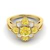 Yellow Sapphire Yellow Gold Cluster Engagement Ring Madonna
