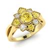 Yellow Sapphire Yellow Gold Cluster Engagement Ring Madonna