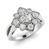 White Sapphire White Gold Cluster Engagement Ring Madonna