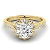 Diamond Yellow Gold Brilliant Cut Engagement Ring Rosebud
