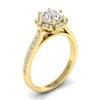 Diamond Yellow Gold Brilliant Cut Engagement Ring Rosebud