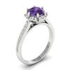 Amethyst White Gold Brilliant Cut Engagement Ring Rosebud