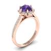 Amethyst Rose Gold Brilliant Cut Engagement Ring Rosebud
