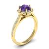 Amethyst Yellow Gold Brilliant Cut Engagement Ring Rosebud