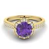 Amethyst Yellow Gold Brilliant Cut Engagement Ring Rosebud